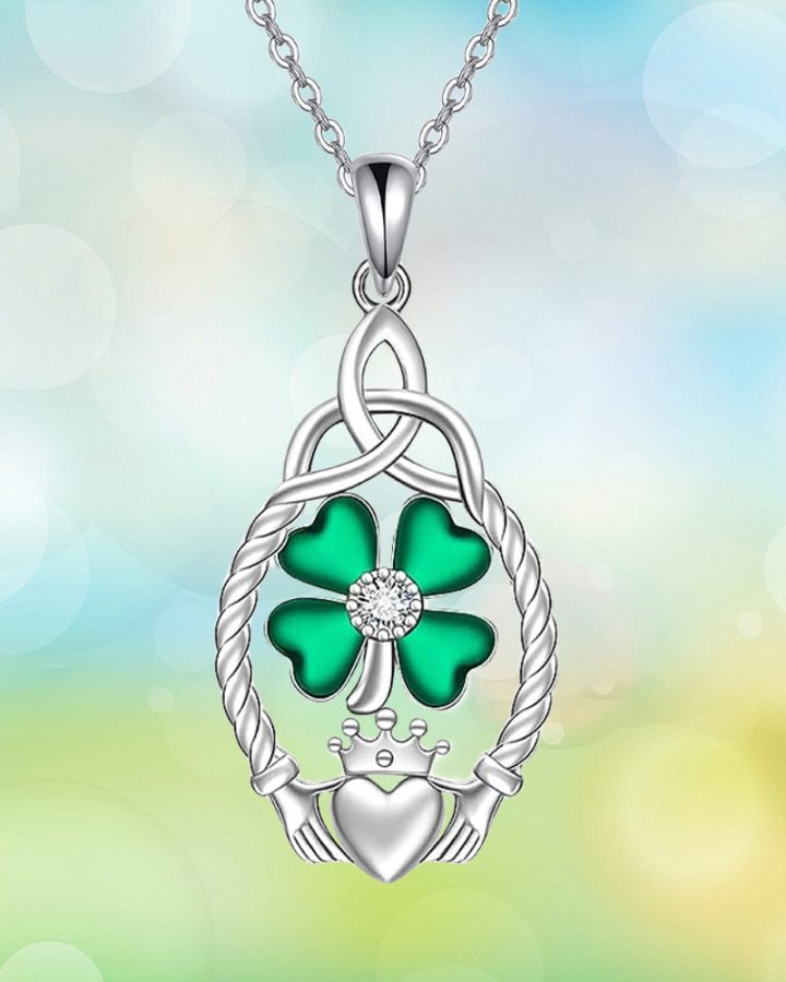 Celtic Knot Oval Pendant Necklace