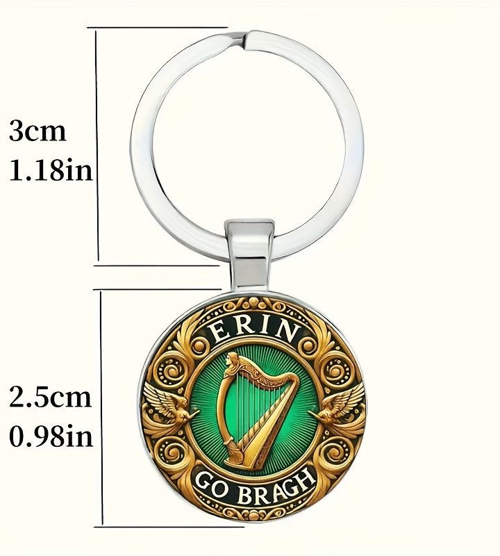 Vintage Irish Gaelic Harp Keychain