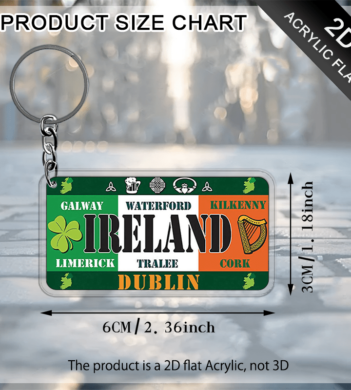 Irish-Themed Acrylic Keychain