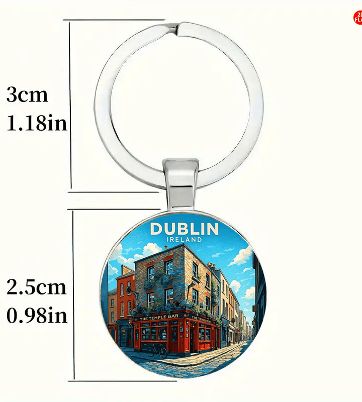 Dublin Irish Retro Keychain