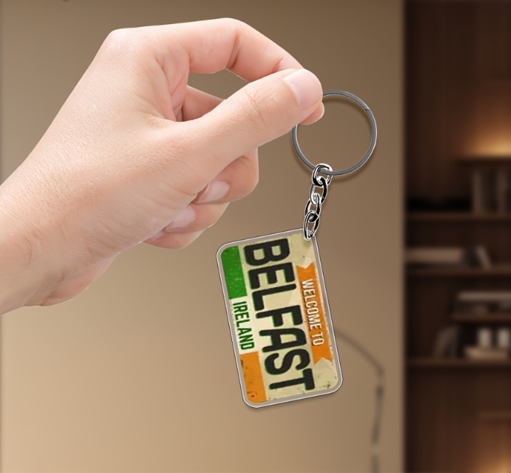 2D Acrylic Belfast Ireland Keychain