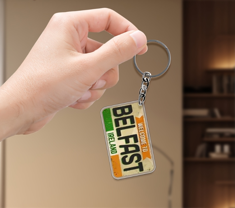 2D Acrylic Belfast Ireland Keychain 2D Acrylic Belfast Ireland Keychain