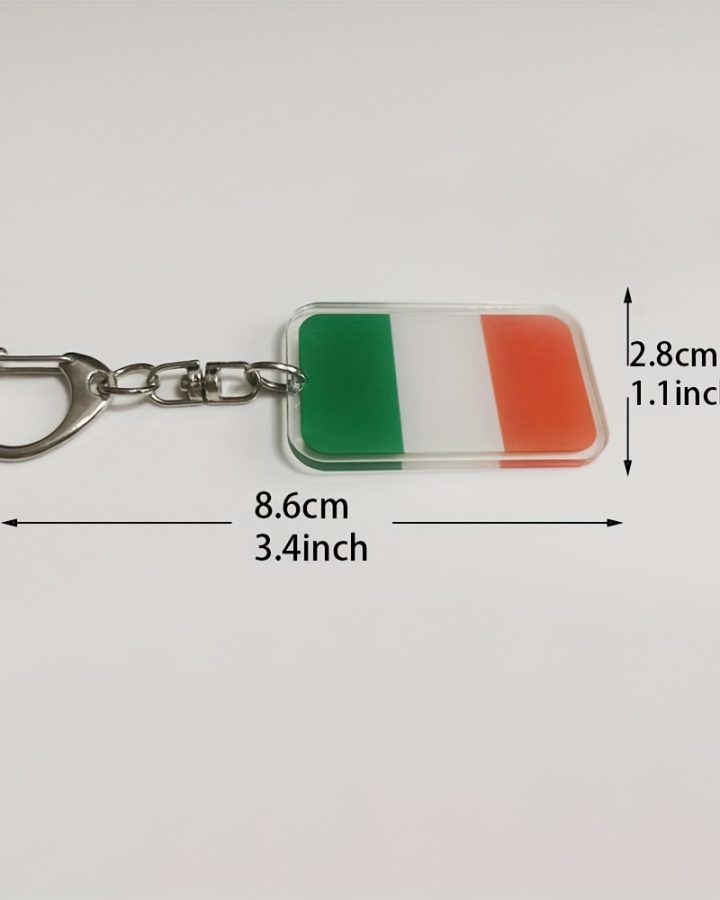 2D Flat 1pc Irish Flag Keychain