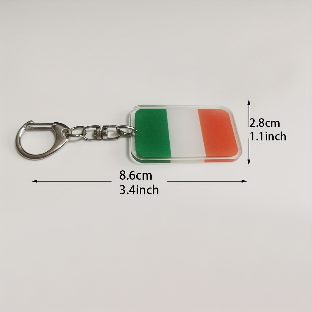 2D Flat 1pc Irish Flag Keychain 2D Flat 1pc Irish Flag Keychain