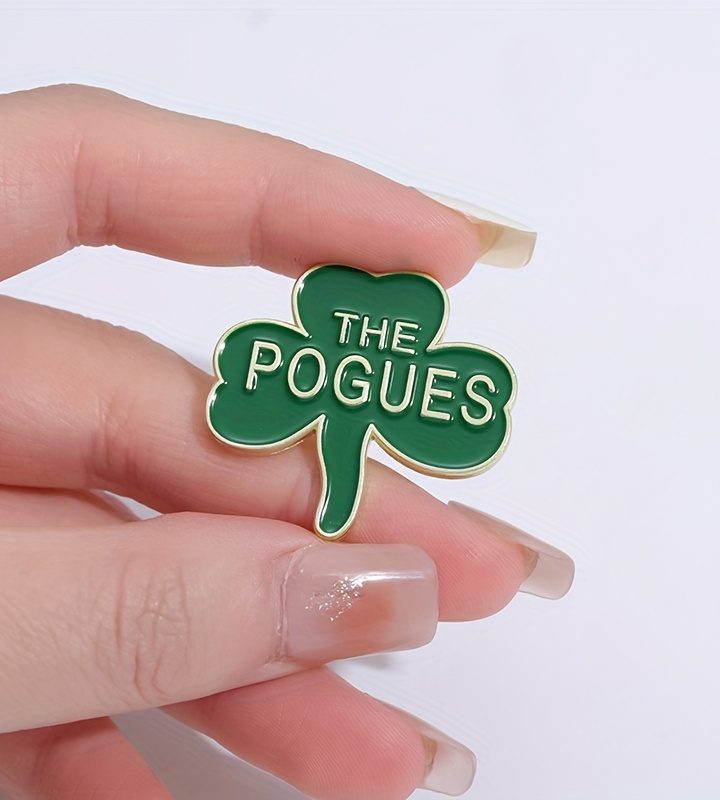 THE POGUES Shamrock Metal Medallion Pin