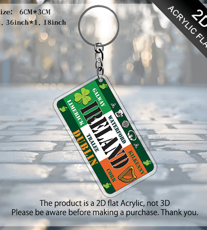 Irish-Themed Acrylic Keychain
