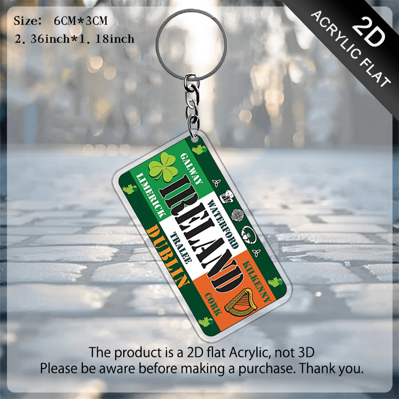 Irish-Themed Acrylic Keychain Irish-Themed Acrylic Keychain