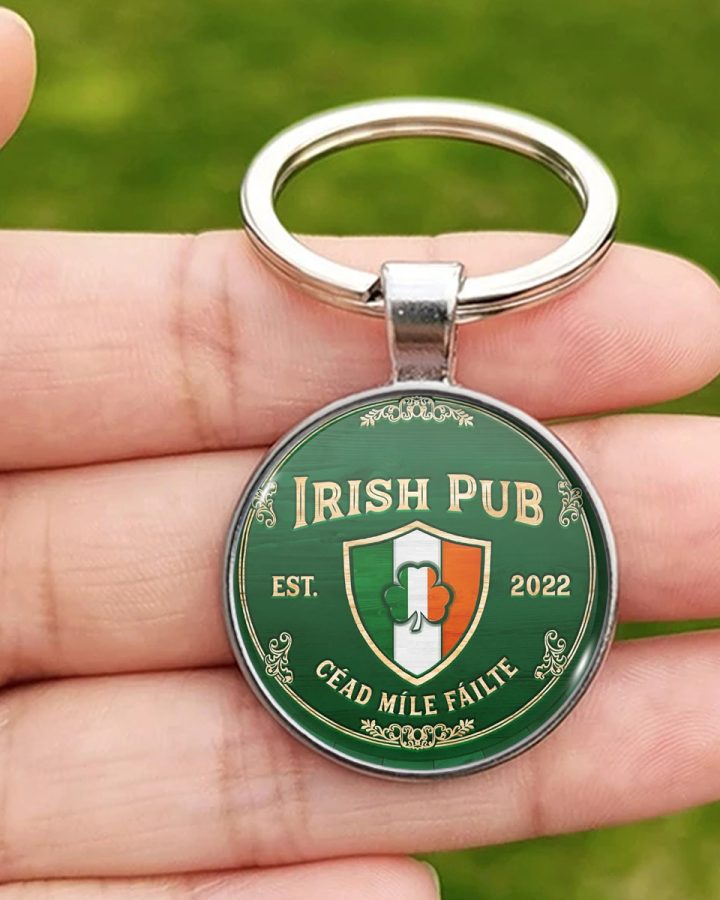 3pcs Irish Pub Shield Ring Keychain