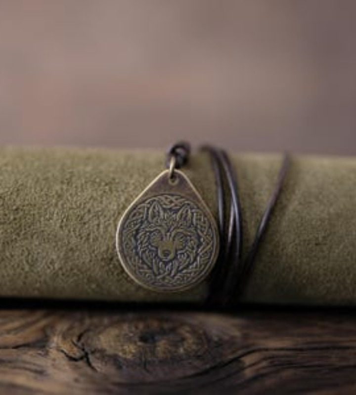 Men's Celtic Wolf Necklace