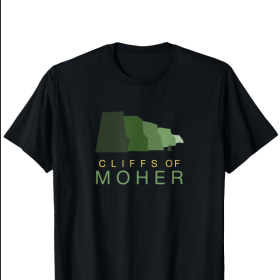 Cliffs of Moher Modern Irish Ireland Black T-Shirt
