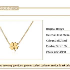 Stainless Steel Four-Leaf Clover Necklace