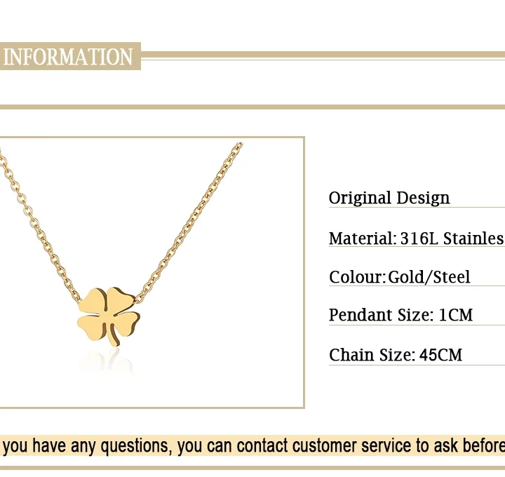 Stainless Steel Four-Leaf Clover Necklace