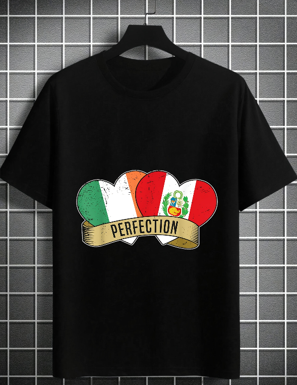 Irish Peruvian Flag Heart T-Shirt Irish Peruvian Flag Heart T-Shirt
