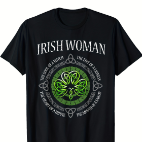 Men's Black Irish Witch Soul Shamrock T-Shirt