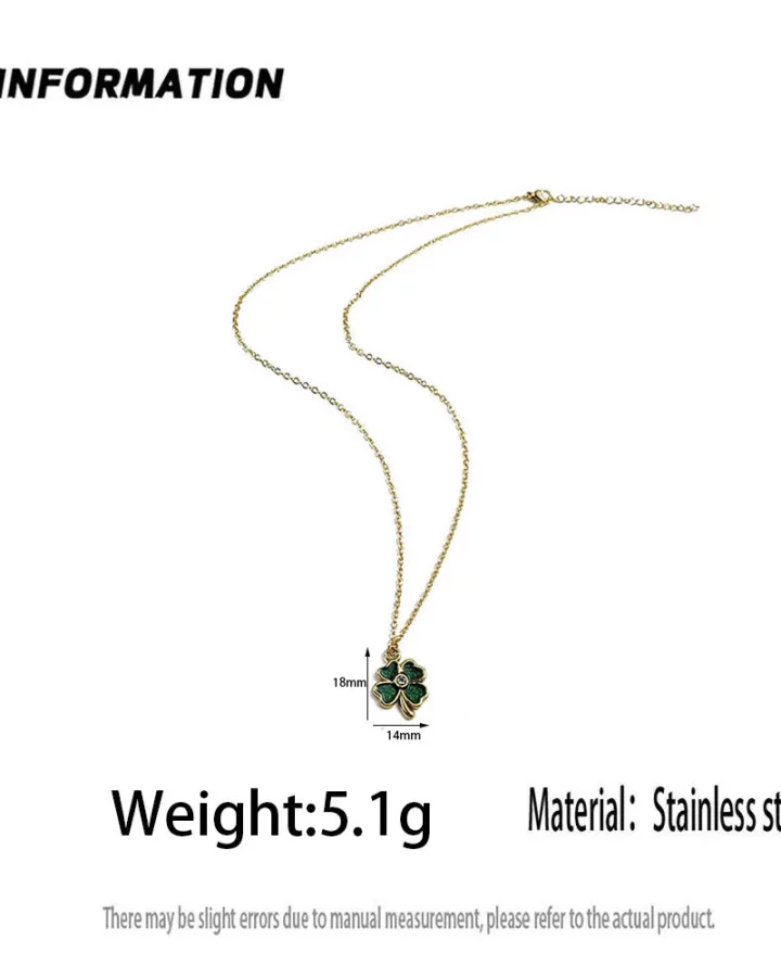 New Lucky Four-Leaf Clover Pendant Necklace