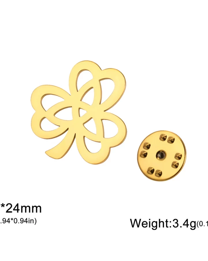 Dawapara Shamrocks Clover Brooch Pin
