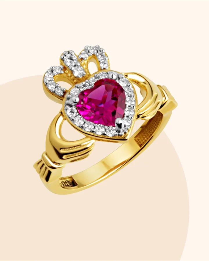 Claddagh Ring Gold Sterling Silver 925