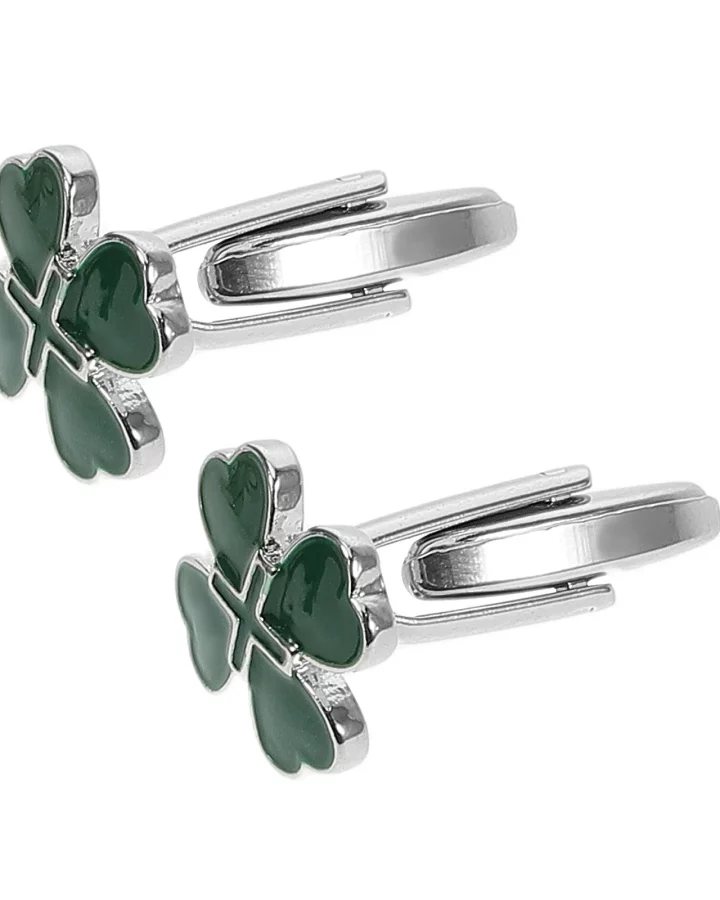 2pcs Irish Shamrock Cufflinks