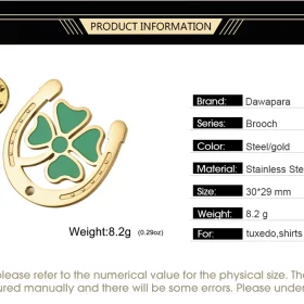 Show your Irish pride with the Dawapara Irish Good Luck Horseshoe & Green Clover Brooch Pin. Featuring classic Irish symbols like the lucky horseshoe, shamrock, and Celtic Trinity Knot, this elegant pin is a timeless accessory that carries deep cultural meaning. Perfect for celebrating St. Patrick’s Day, gifting to someone special, or adding a touch of Celtic charm to your outfit, it’s a versatile piece of Irish jewelry that stands out. Crafted from durable stainless steel with a polished finish, this brooch pin offers both beauty and long-lasting quality. Its lightweight design makes it easy to wear on jackets, scarves, hats, or bags, ensuring you can showcase your heritage in style. Whether you’re honoring Irish tradition or simply embracing the spirit of good fortune, this brooch pin from irishdistrict.com is the perfect way to celebrate your connection to Ireland.