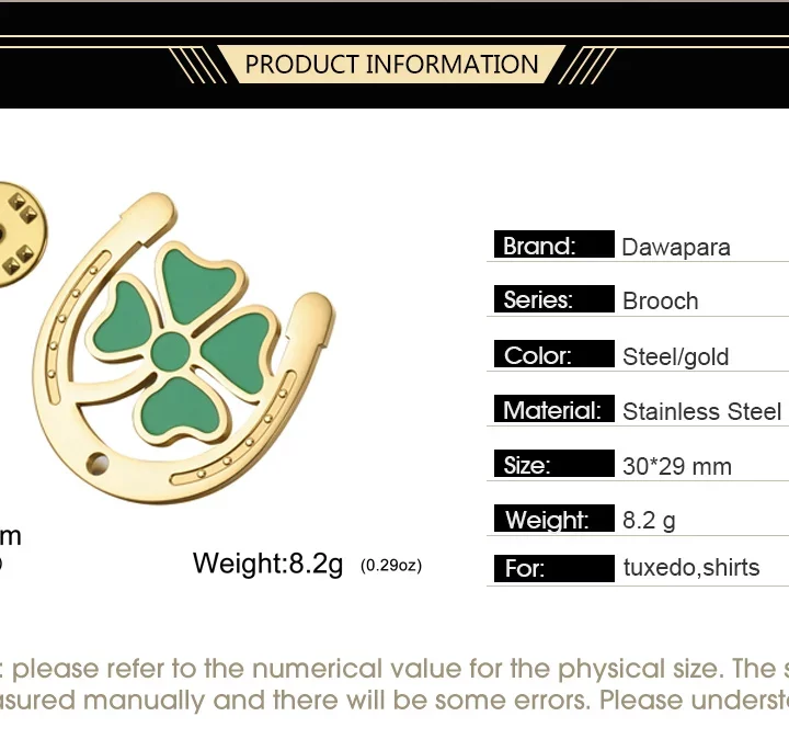 Show your Irish pride with the Dawapara Irish Good Luck Horseshoe & Green Clover Brooch Pin. Featuring classic Irish symbols like the lucky horseshoe, shamrock, and Celtic Trinity Knot, this elegant pin is a timeless accessory that carries deep cultural meaning. Perfect for celebrating St. Patrick’s Day, gifting to someone special, or adding a touch of Celtic charm to your outfit, it’s a versatile piece of Irish jewelry that stands out. Crafted from durable stainless steel with a polished finish, this brooch pin offers both beauty and long-lasting quality. Its lightweight design makes it easy to wear on jackets, scarves, hats, or bags, ensuring you can showcase your heritage in style. Whether you’re honoring Irish tradition or simply embracing the spirit of good fortune, this brooch pin from irishdistrict.com is the perfect way to celebrate your connection to Ireland.