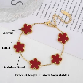 Light Luxury Stainless Steel Five-Leaf Flower Bracelet Light Luxury Stainless Steel Five-Leaf Flower Bracelet