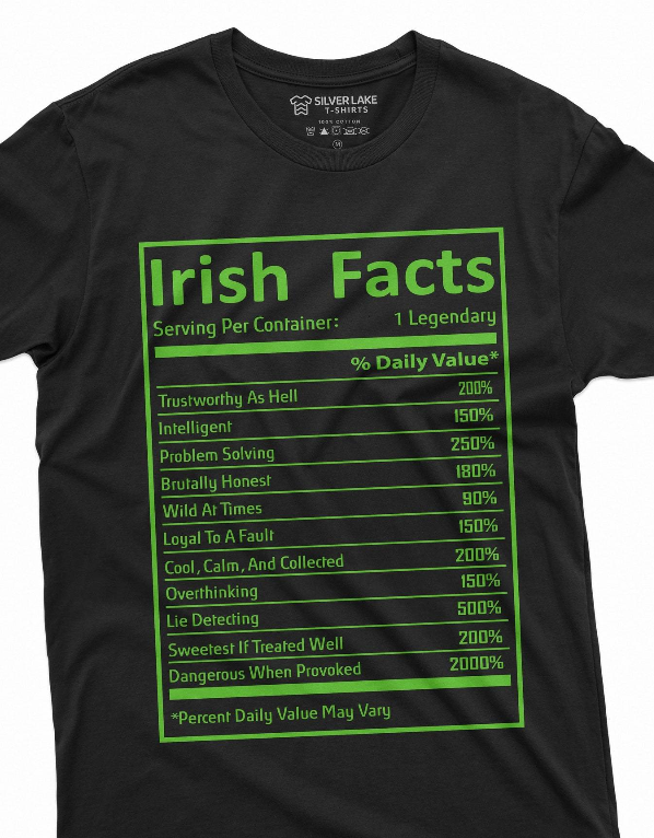 Funny Irish Facts T-Shirt - Irish Patriotic Tee for St. Patrick’s Day Funny Irish Facts T-Shirt - Irish Patriotic Tee for St. Patrick’s Day