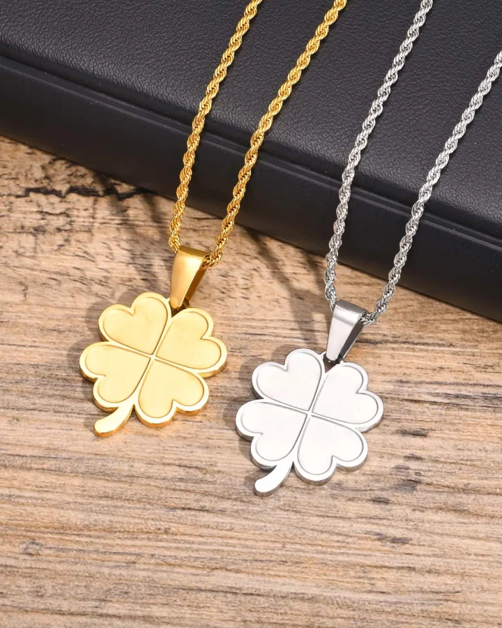 Lucky Four-Leaf Clover Necklace 1pcs Golden Color