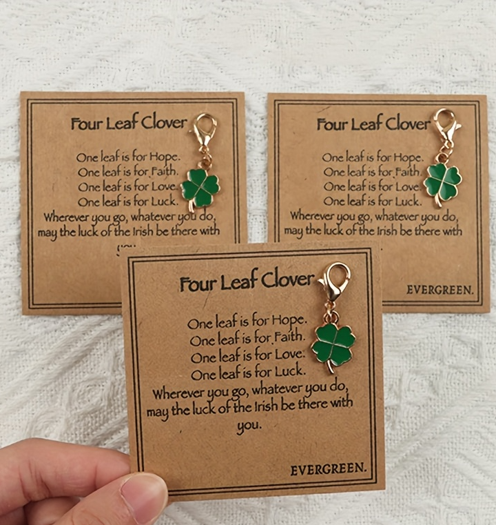 3pcs, Stylish Four-Leaf Clover Keychain
