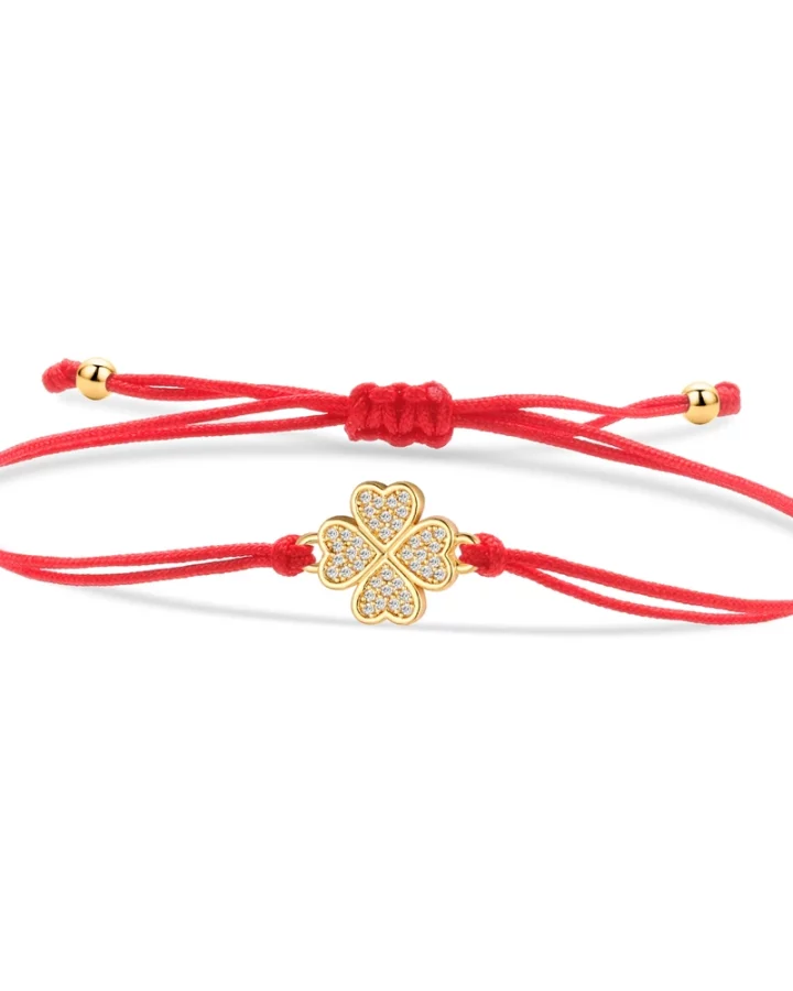 Trendy Four-Leaf Clover Lucky Charm Bracelet