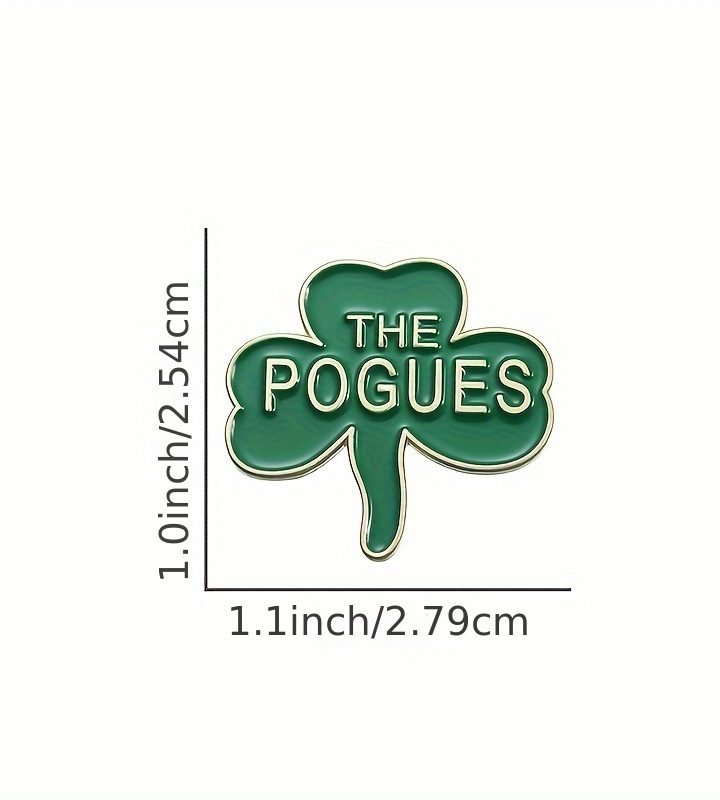 THE POGUES Shamrock Metal Medallion Pin