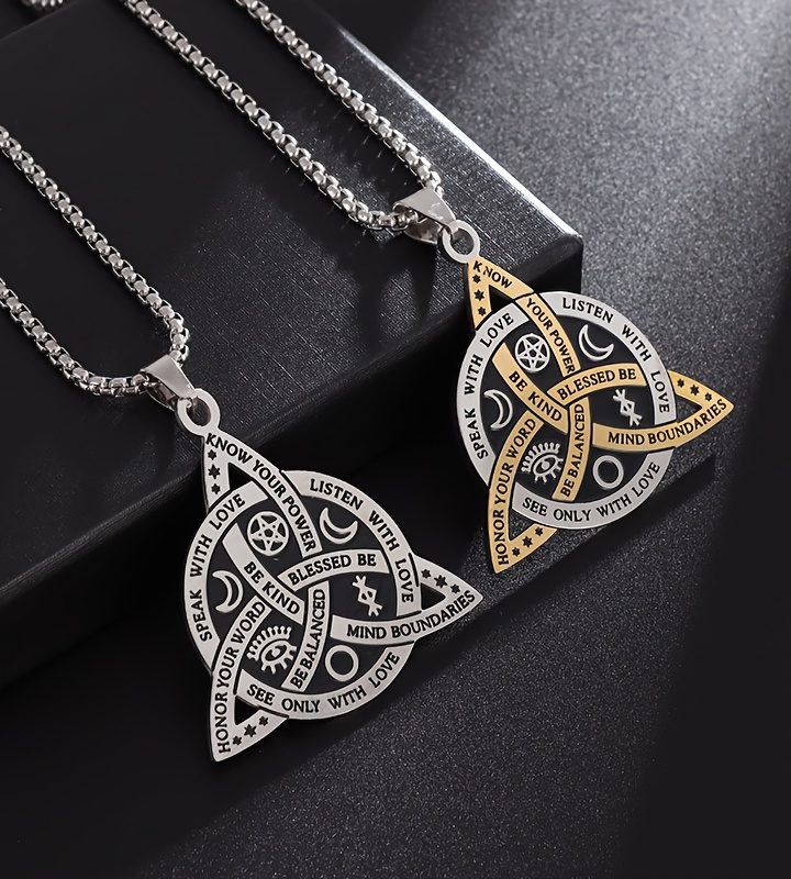Gorgeous Religious Mystic Star And Moon Necklace