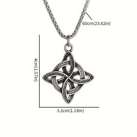 Retro Irish Celtic Knot Pendant Silver Necklace