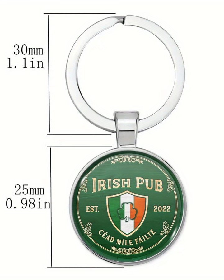 3pcs Irish Pub Shield Ring Keychain