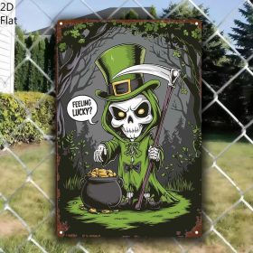 2D Flat Gothic Irish Reaper Metal Wall Decor