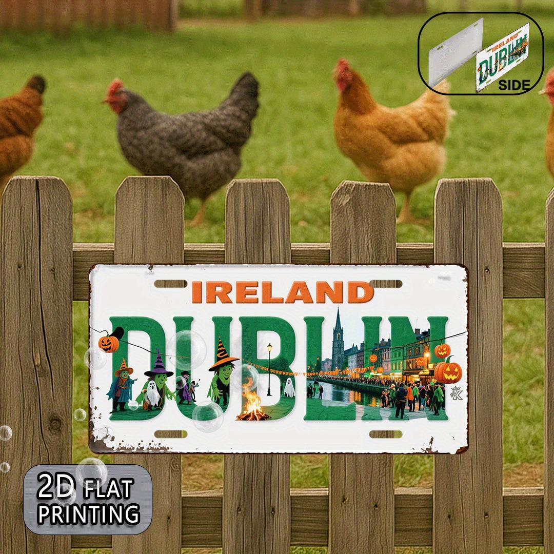 Vintage 2D Dublin Ireland Metal Sign – Retro Halloween Decor Vintage 2D Dublin Ireland Metal Sign – Retro Halloween Decor