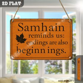 2D Flat Vintage Samhain Wooden Wall Art Sign