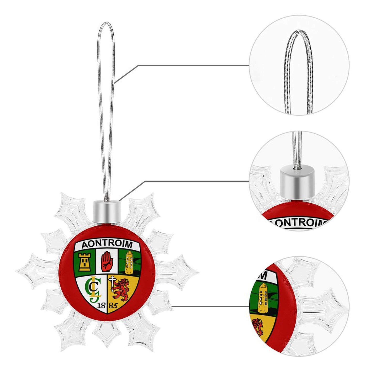 Antrim GAA Irish Christmas Snowflake Ornament Antrim GAA Irish Christmas Snowflake Ornament