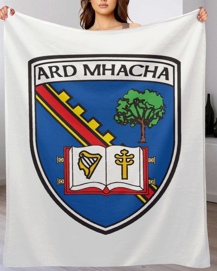 Armagh GAA Plush Blanket – 50x60" Soft County Throw (White or Black Background)