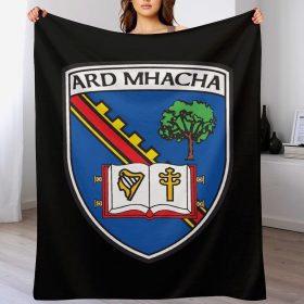 Armagh GAA Plush Blanket – 50x60" Soft County Throw (White or Black Background) Armagh GAA Plush Blanket