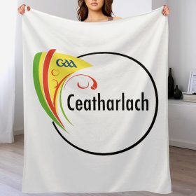 Carlow GAA Plush Blanket – 50x60" Soft County Throw (White or Black Background)