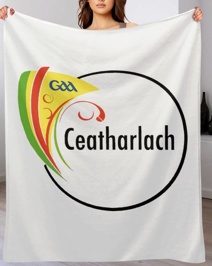 Carlow GAA Plush Blanket – 50x60" Soft County Throw (White or Black Background)