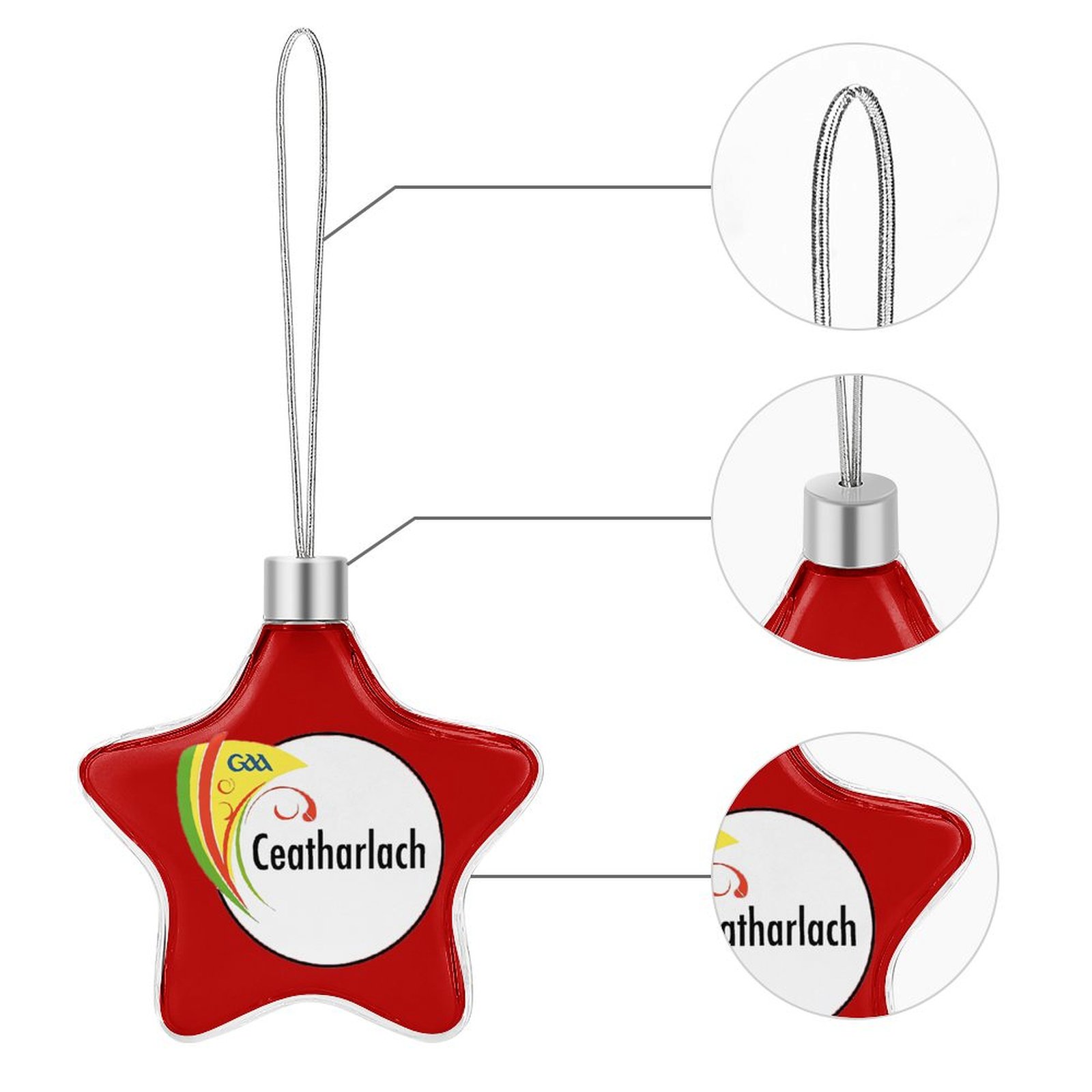 Carlow GAA Star-shaped Christmas Ornament Carlow GAA Star-shaped Christmas Ornament