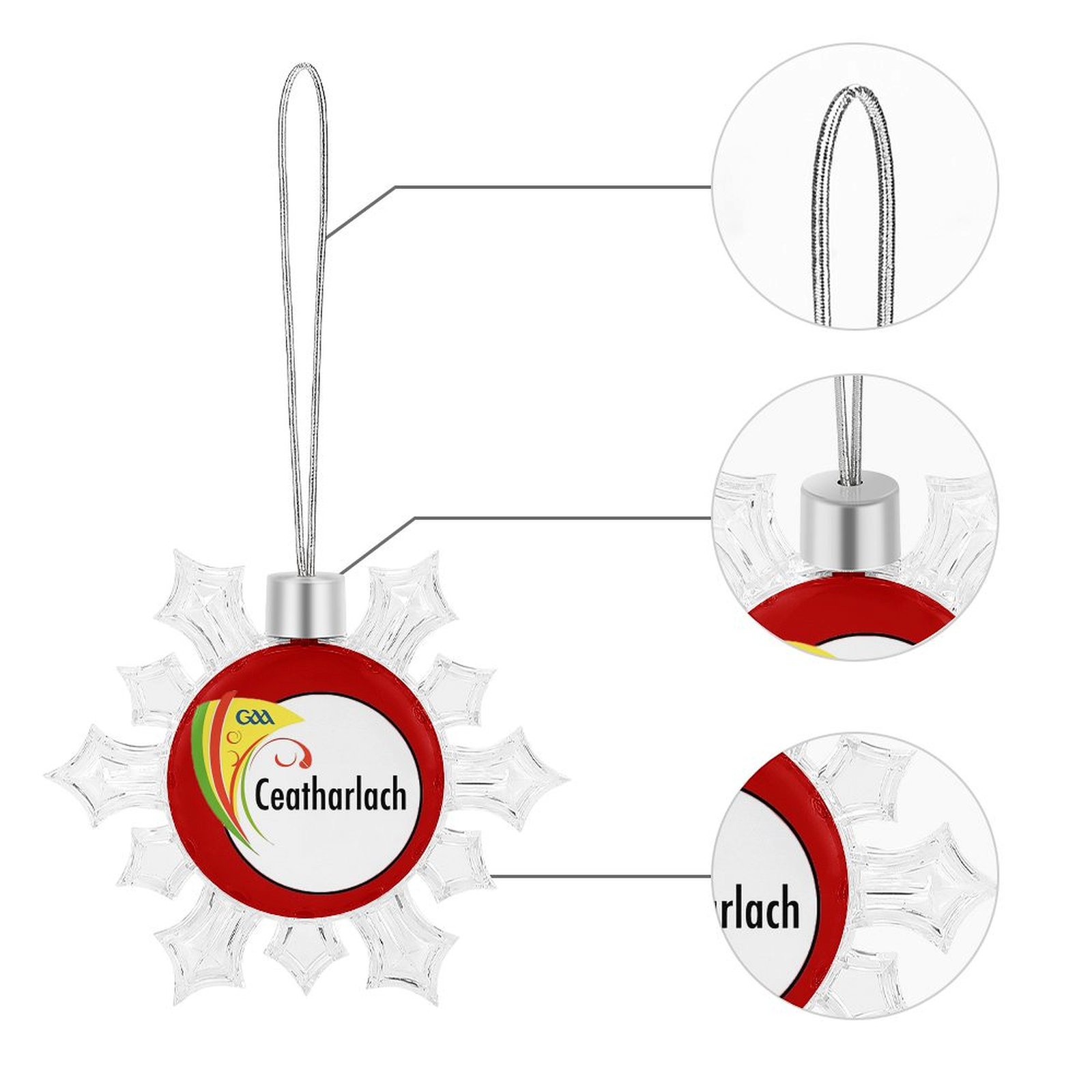 Carlow GAA Irish Christmas Snowflake Ornament Carlow GAA Irish Christmas Snowflake Ornament