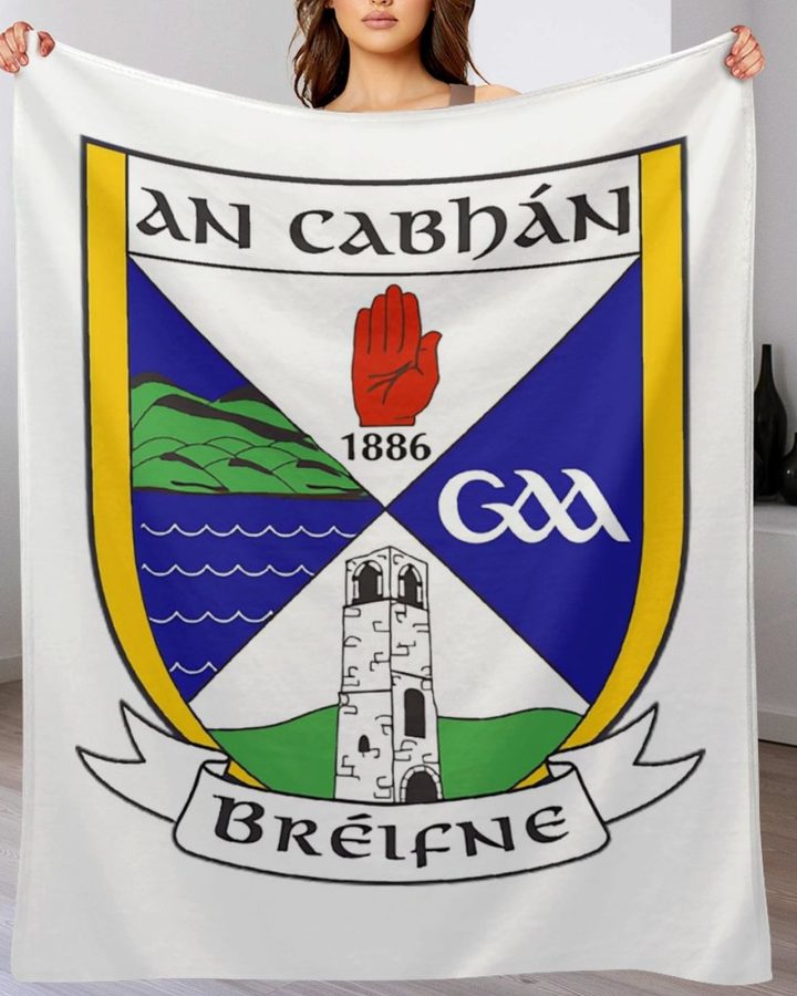 Cavan GAA Plush Blanket – 50x60" Soft County Throw (White or Black Background)