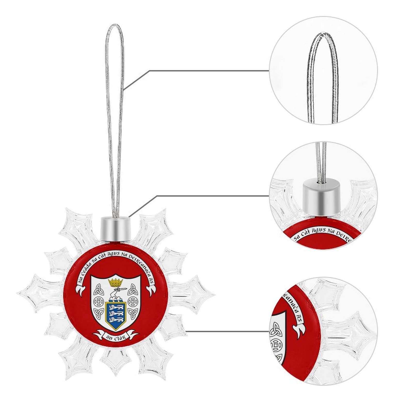 Clare GAA Irish Christmas Snowflake Ornament Clare GAA Irish Christmas Snowflake Ornament