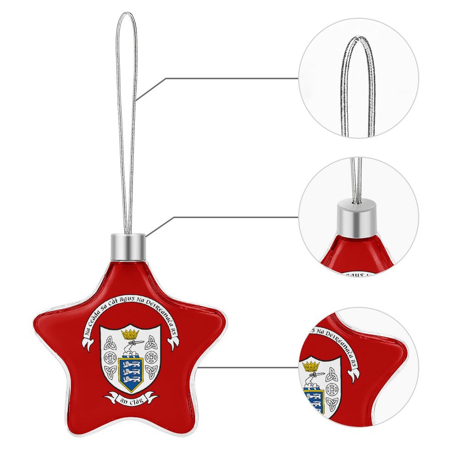 Clare GAA Star-shaped Christmas Ornament Clare GAA Star-shaped Christmas Ornament