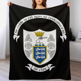 Clare GAA Plush Blanket – 50x60" Soft County Throw (White or Black Background) Clare GAA Plush Blanket