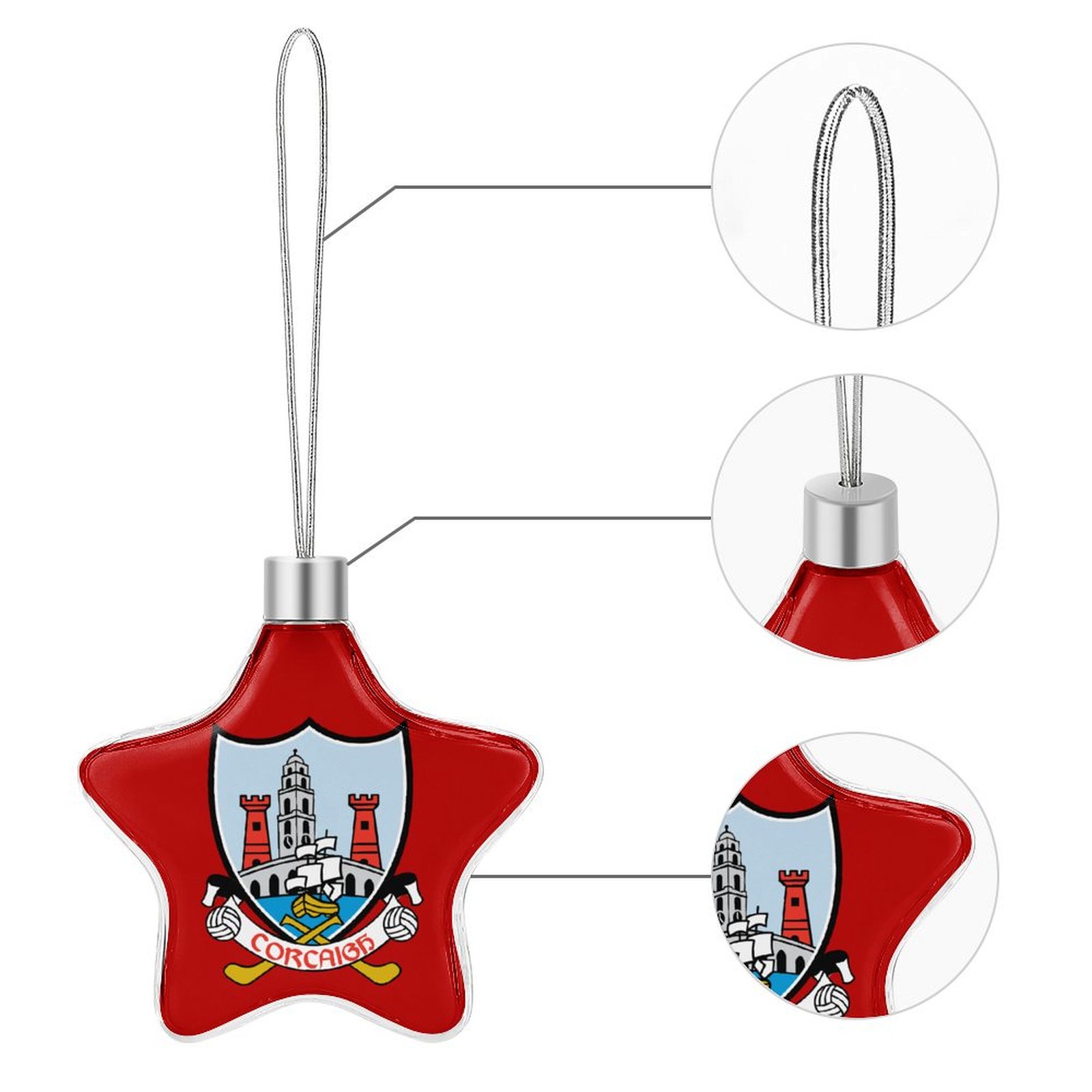 Cork GAA Star-shaped Christmas Ornament Cork GAA Star-shaped Christmas Ornament