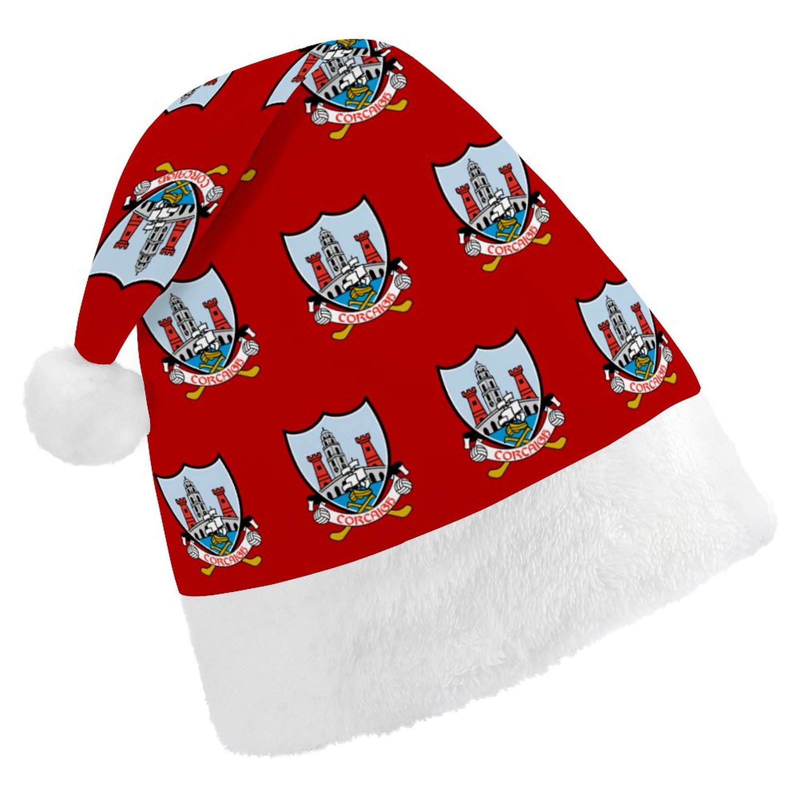 Cork GAA Irish Christmas Hat – County Crest Santa Hat Cork GAA Irish Christmas Hat – County Crest Santa Hat