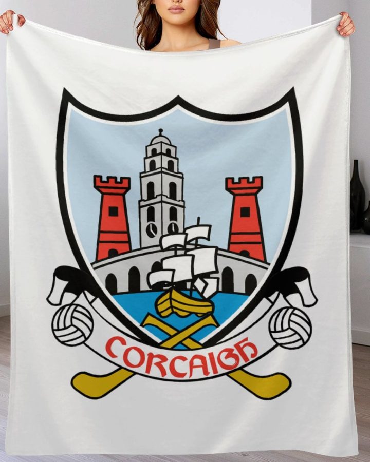 Cork GAA Plush Blanket – 50x60" Soft County Throw (White or Black Background)
